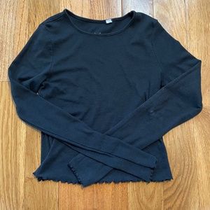 PS Basics Black Lettuce Top